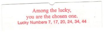Among the lucky, you are the chosen one
